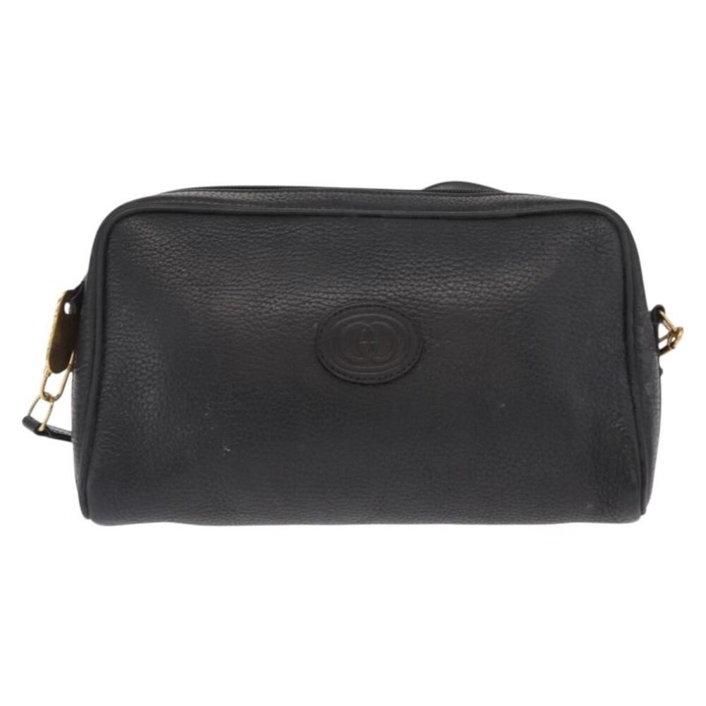 Gucci Vintage Leather Black Leather Shoulder Bag Bag